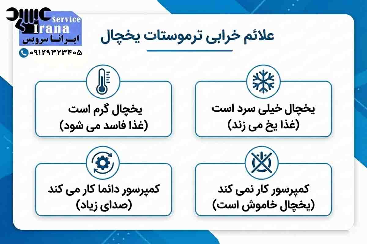 علائم خرابی ترموستات یخچال