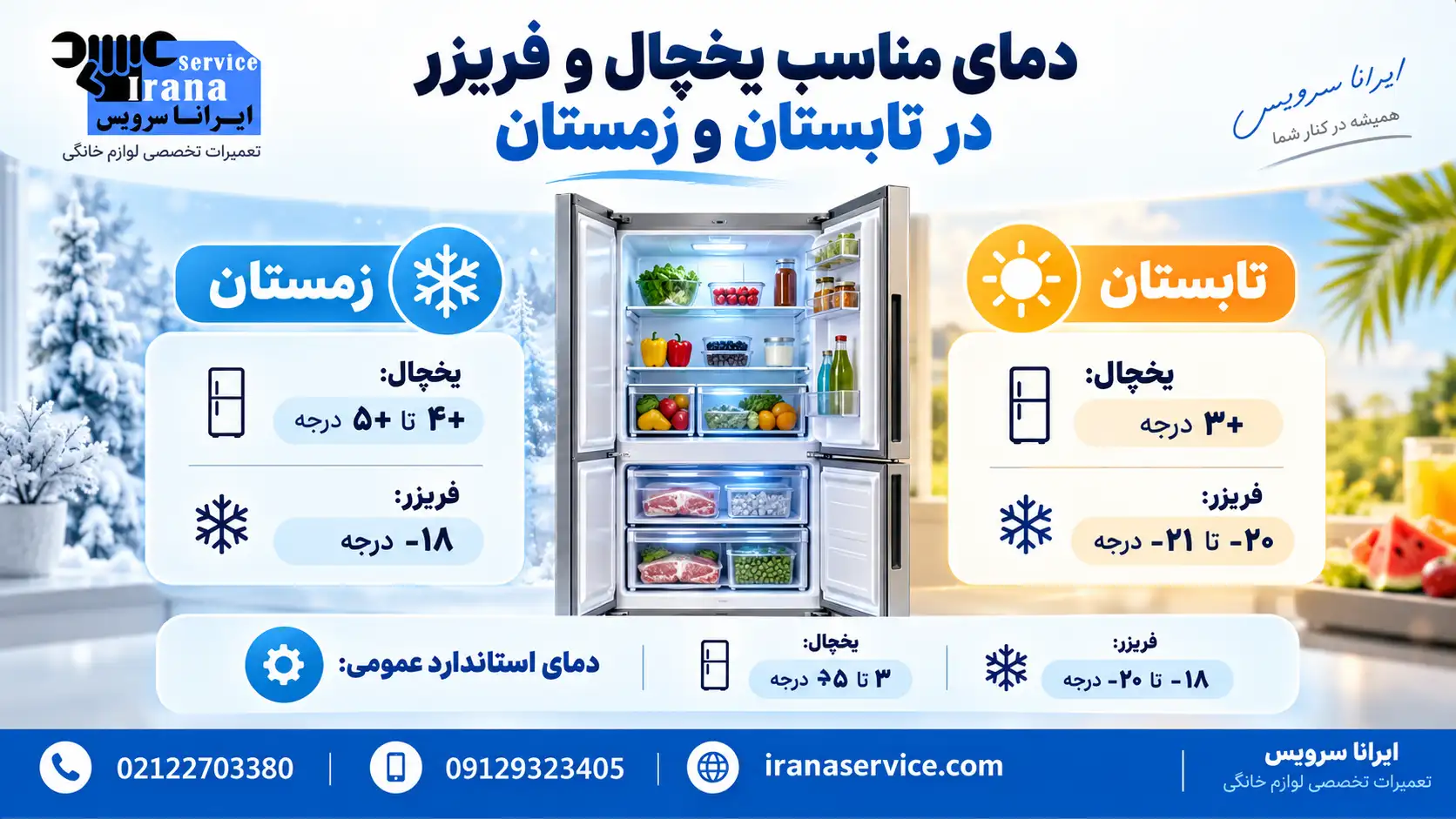 دمای یخچال در تابستان